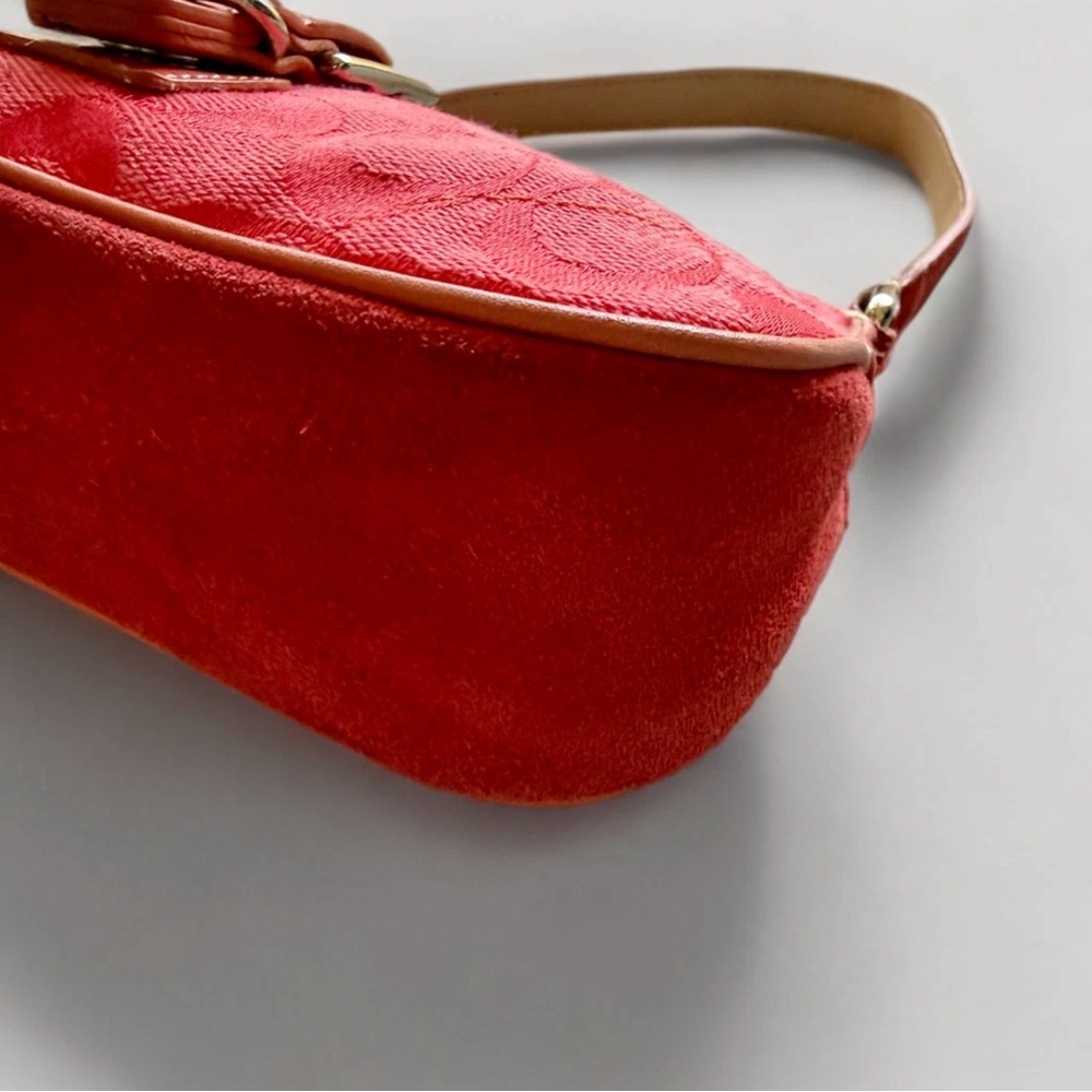 Coach Y2K Coral Red Demi Buckle Mini Shoulder Bag 6362 China - Picture 5 of 9